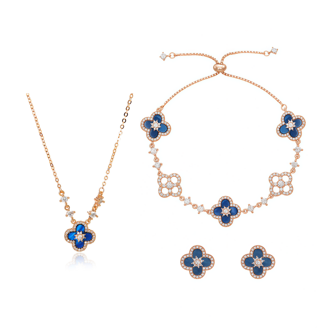 Blue Gold Sakura Set（necklace/bracelet/earing/ring）