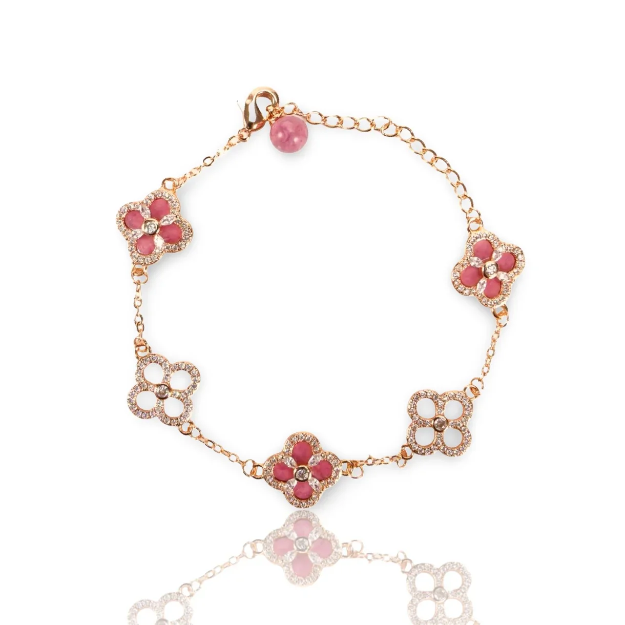 Peach Pink Gold Sakura Set（necklace/bracelet/earing/）