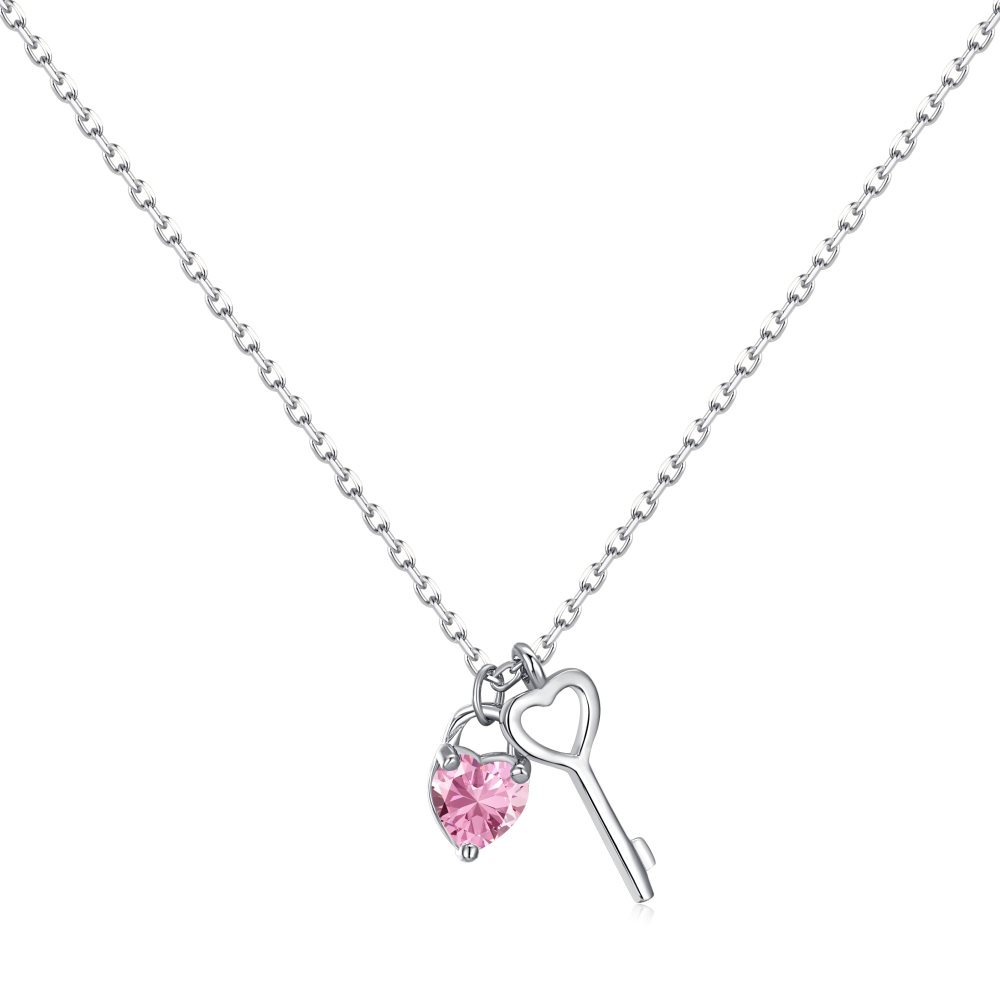 S925 Silver  Heart Key -necklace