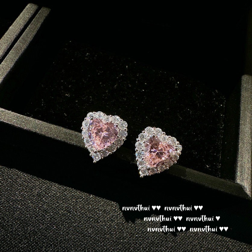 Sweetheart Peach Pink Heart Gemstone-Bracelet / Necklace / Ring / Earrings