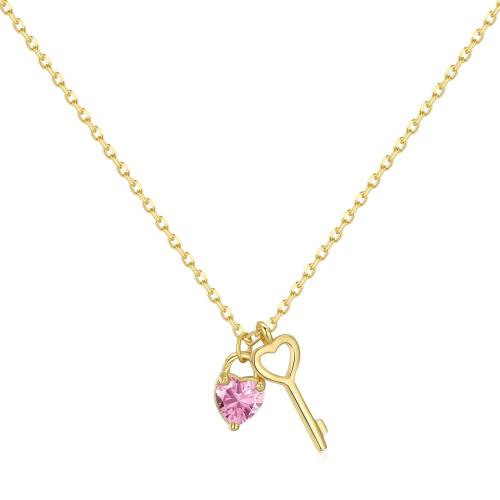 S925 Silver  Heart Key -necklace