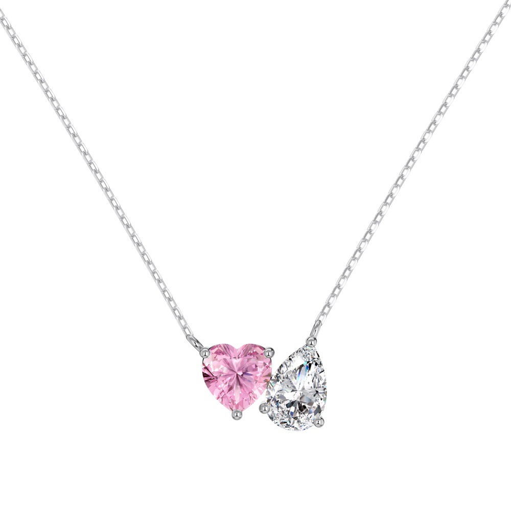 S925 Silver Heart & Water Drop -necklace/earrings·