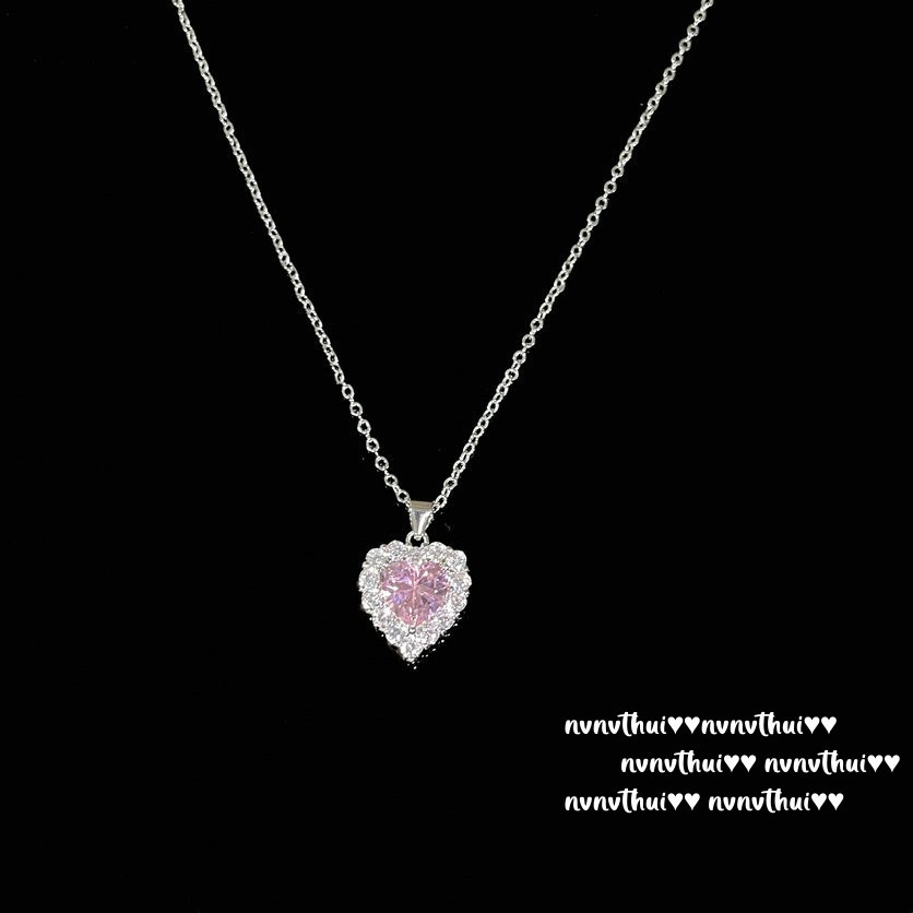Sweetheart Peach Pink Heart Gemstone-Bracelet / Necklace / Ring / Earrings