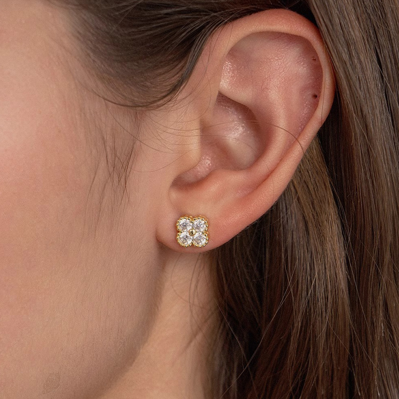 S925 Sterling Silver Tiny Sakura Stud Earrings