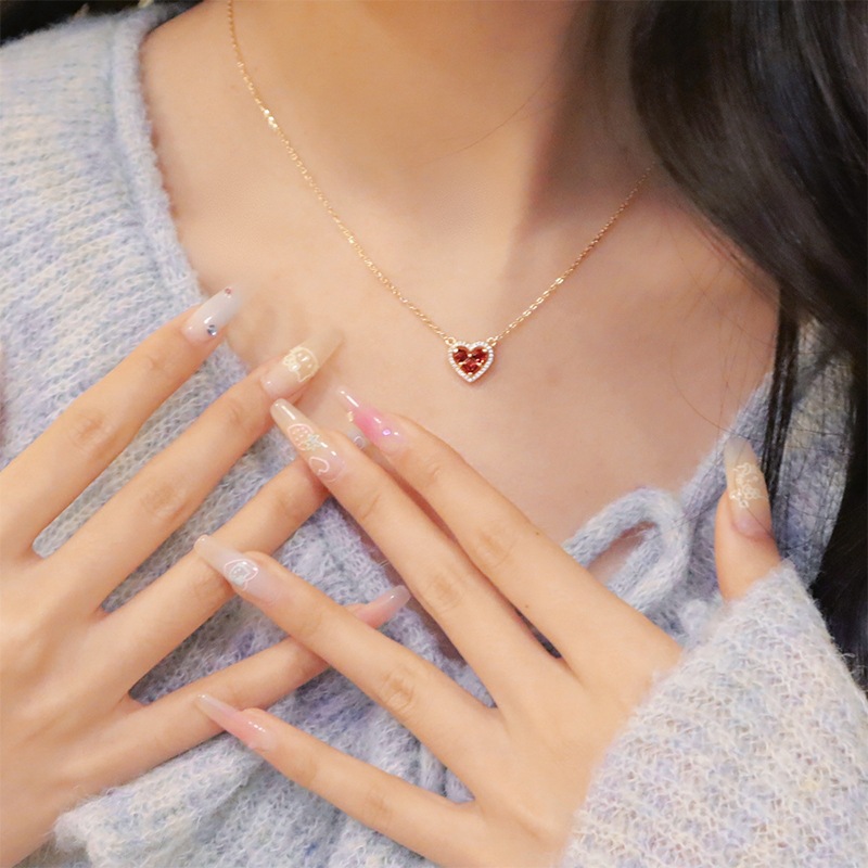 Ruby heart -【Necklace】| 925 silver