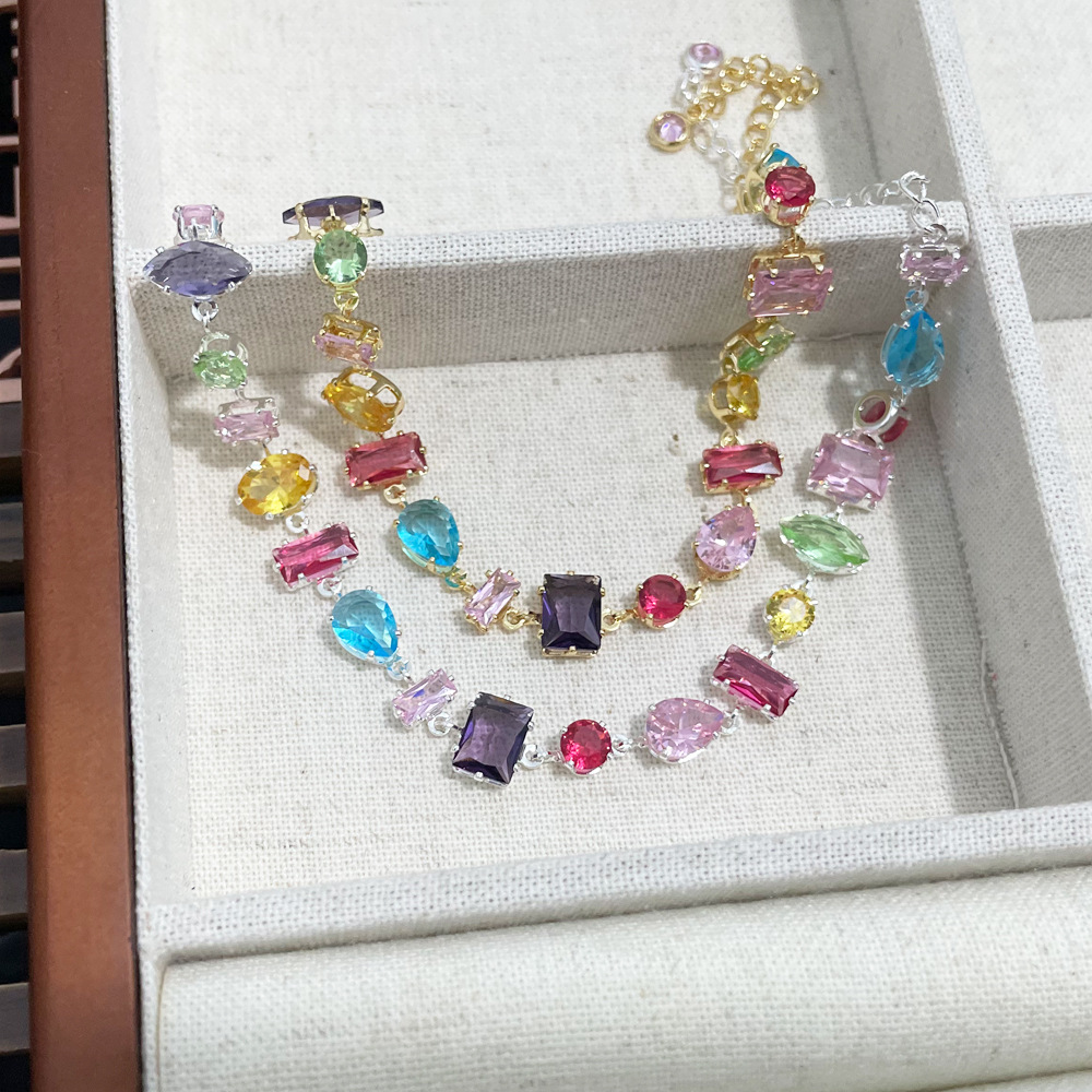 Colorful Crystal Charm Bracelet /Necklace