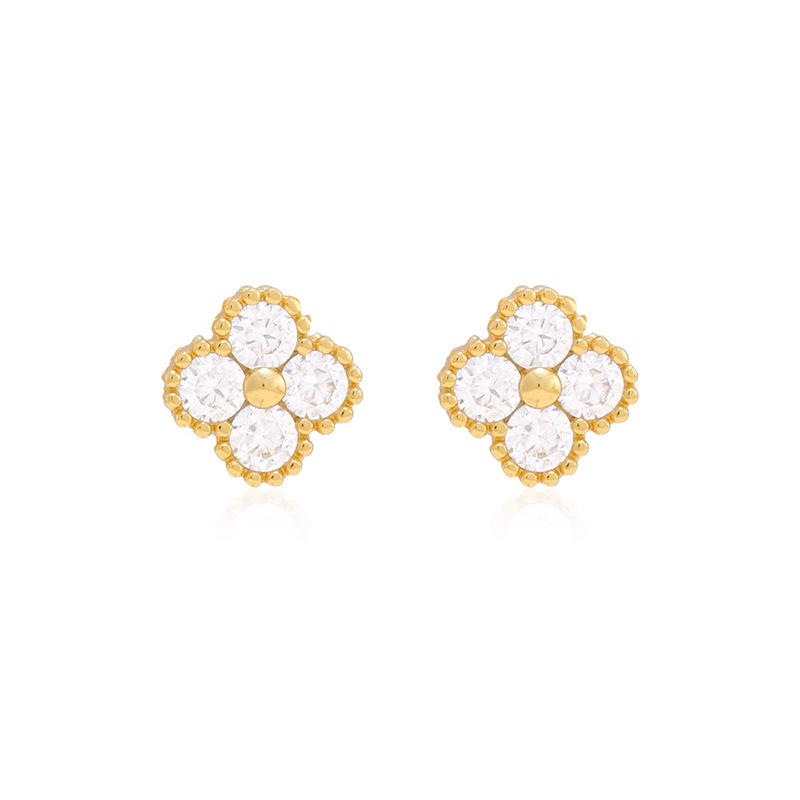 S925 Sterling Silver Tiny Sakura Stud Earrings