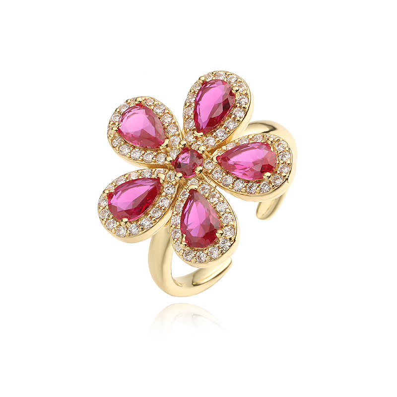 Five Petal Flower Necklace / Ring / Set