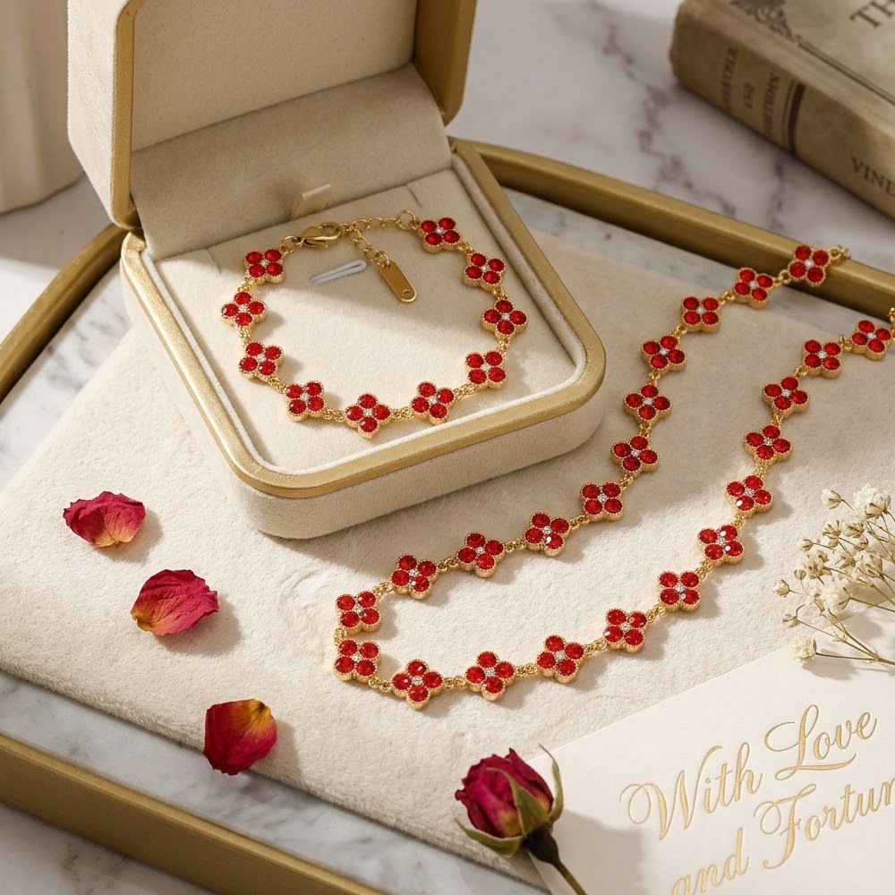 Solid Color Sakura Bracelet / Necklace / Ring / Earrings / Set