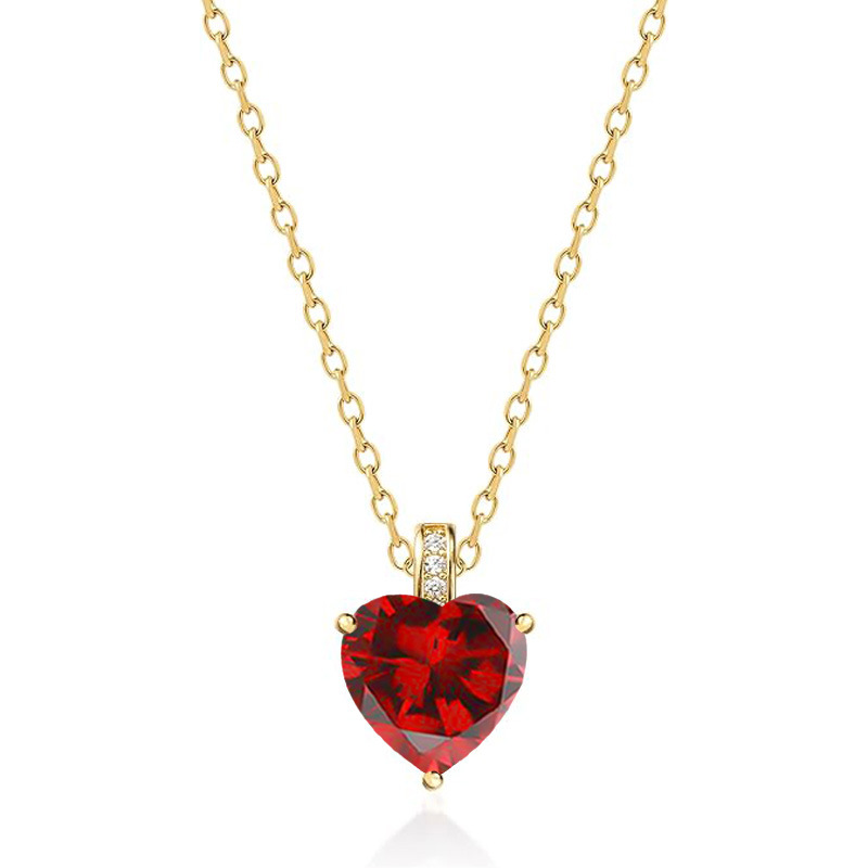 12 Months Birthstone Heart -【Necklace】| 925 silver