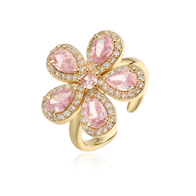Five Petal Flower Necklace / Ring / Set