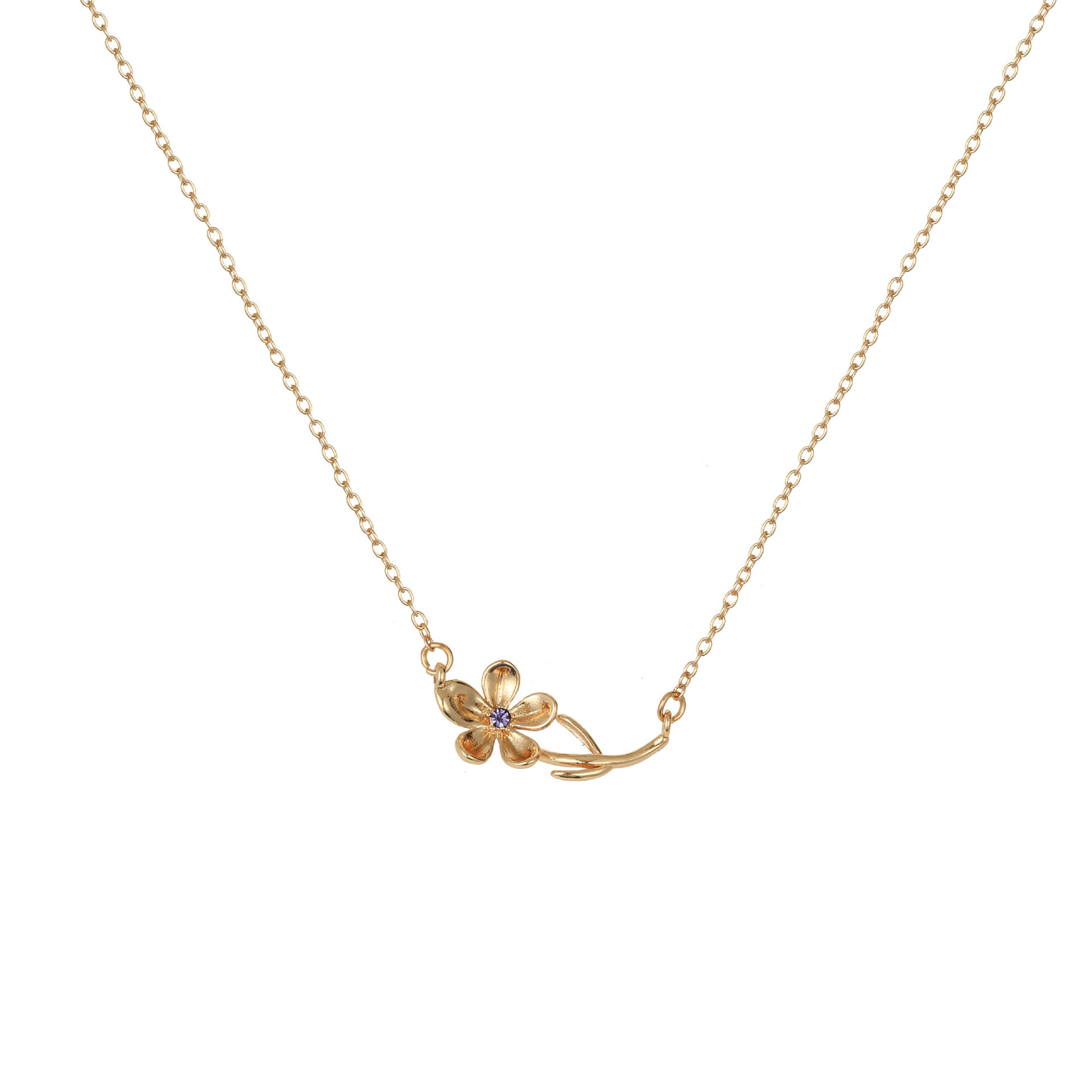 12 Months Birth Flower 3D Pendant Necklace