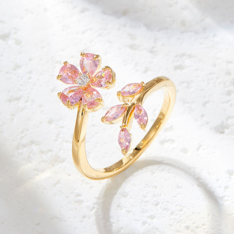 Floral Branch Leaf Ring