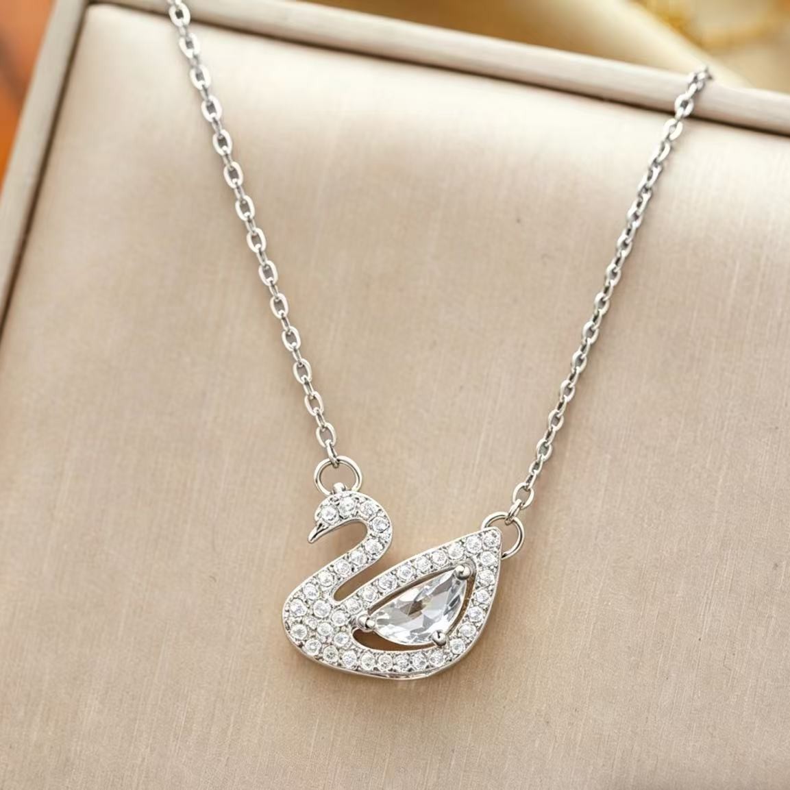 Minimal Hollow Swan Pendant-【Necklace】