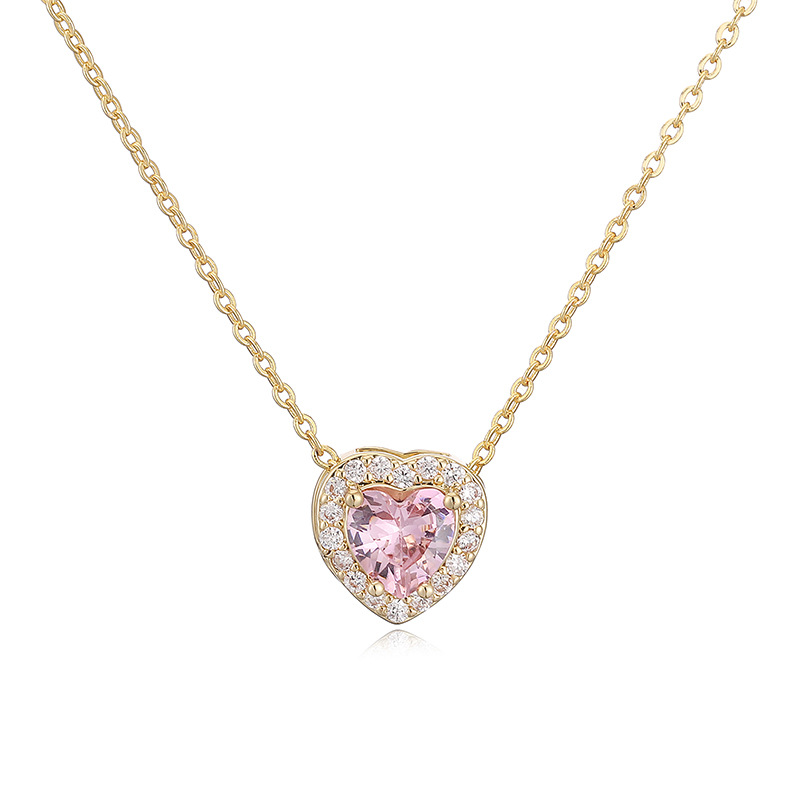 12 Monthly Birthstones Heart Necklace 