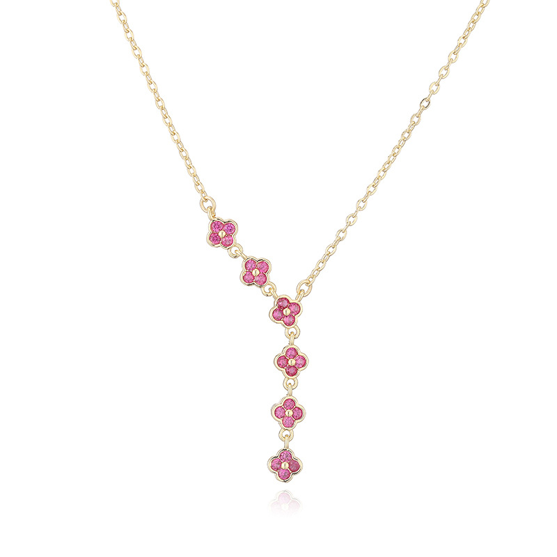 Four Sakura Tassel Necklace
