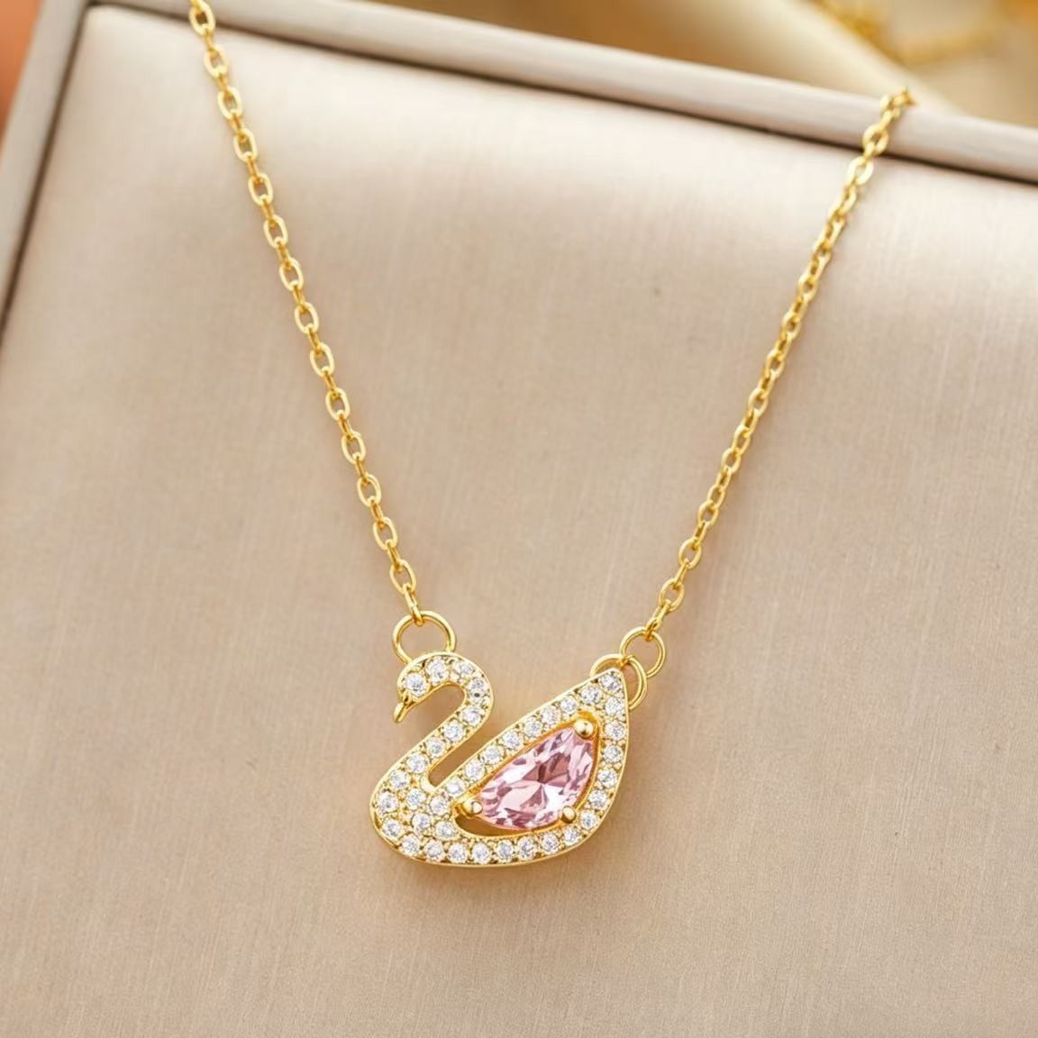 Minimal Hollow Swan Pendant-【Necklace】