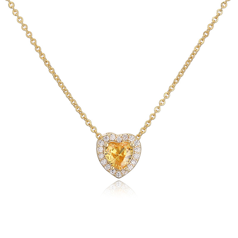 12 Monthly Birthstones Heart Necklace 
