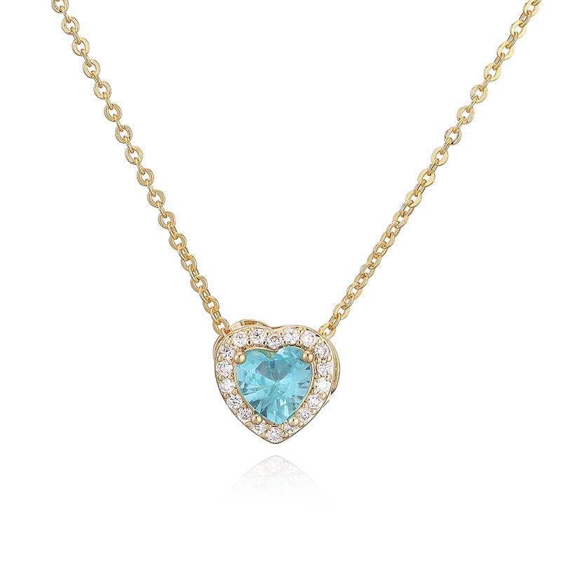 12 Monthly Birthstones Heart Necklace 