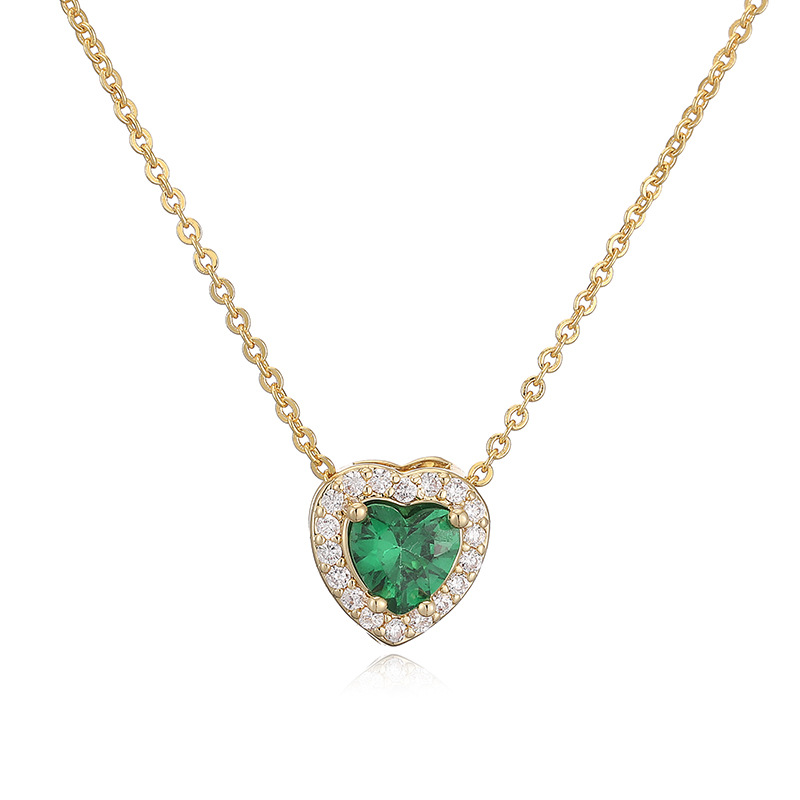 12 Monthly Birthstones Heart Necklace 