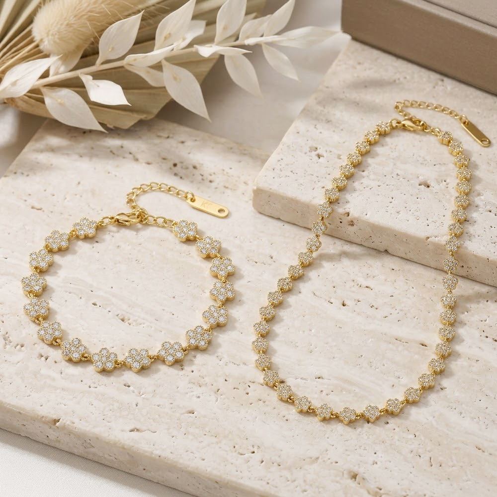 Solid Color Sakura Bracelet / Necklace / Ring / Earrings / Set