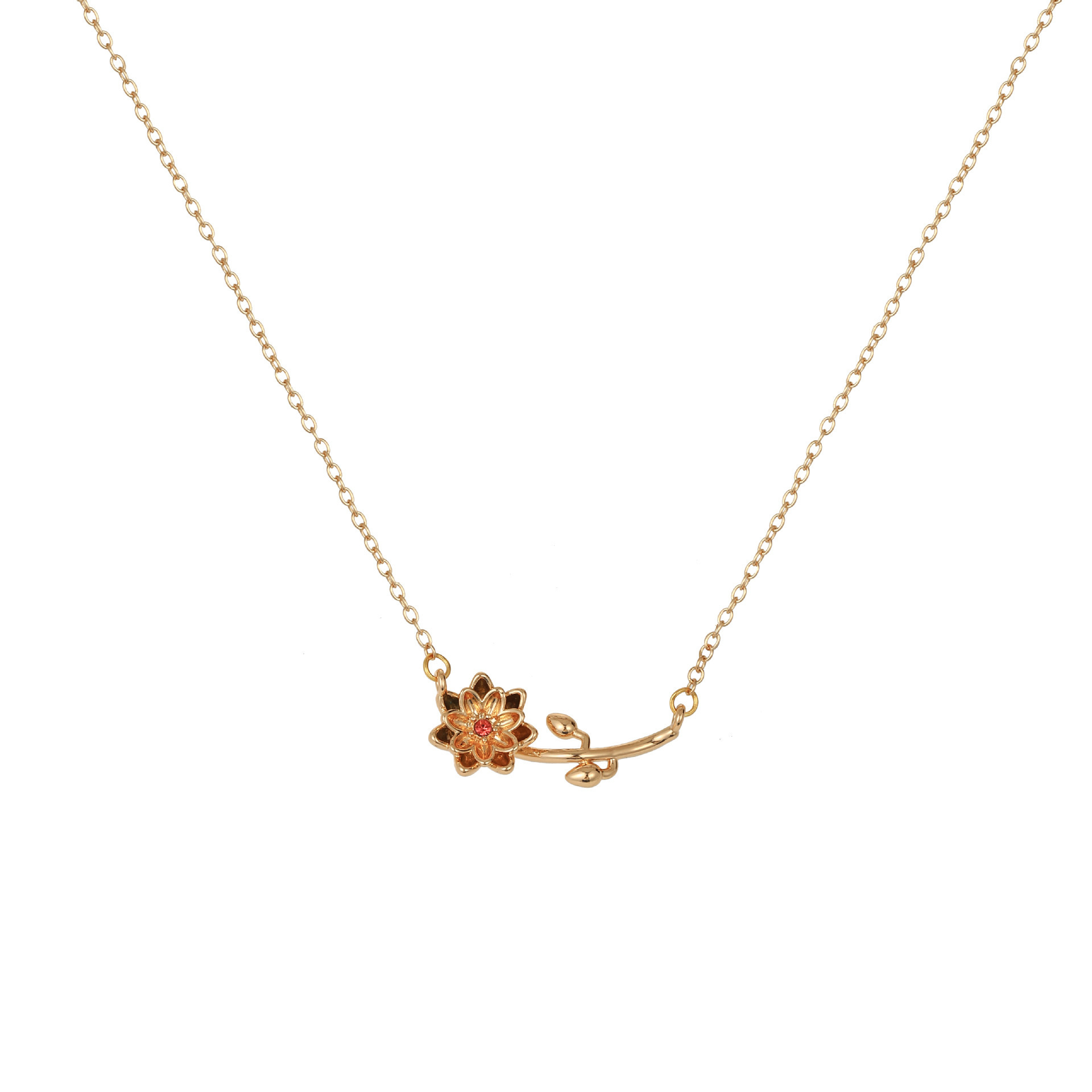12 Months Birth Flower 3D Pendant Necklace