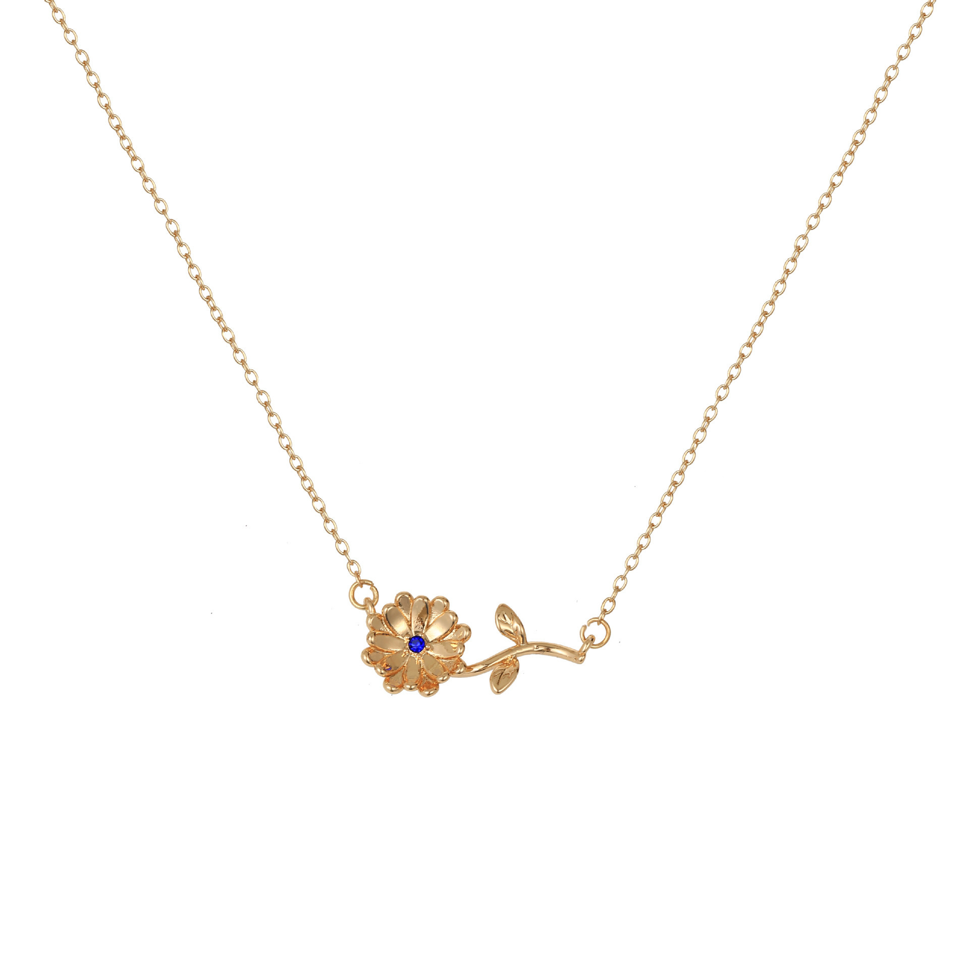 12 Months Birth Flower 3D Pendant Necklace