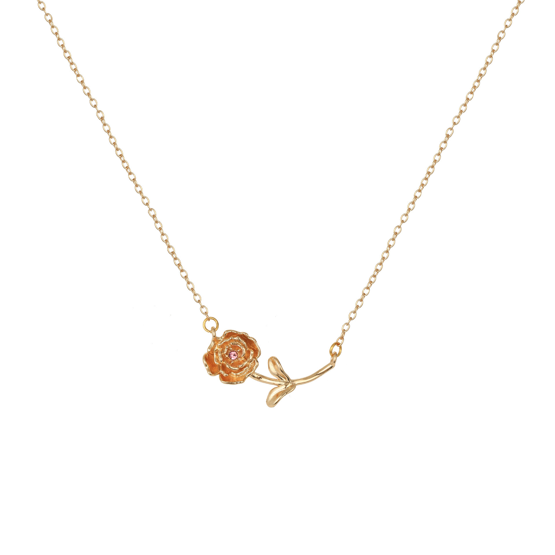 12 Months Birth Flower 3D Pendant Necklace