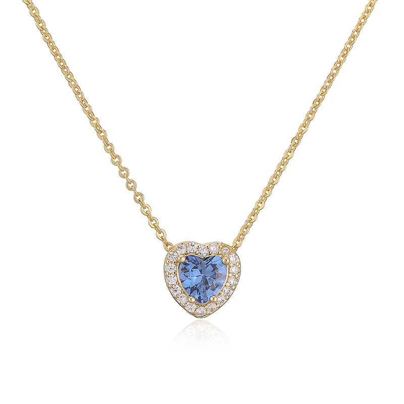 12 Monthly Birthstones Heart Necklace 