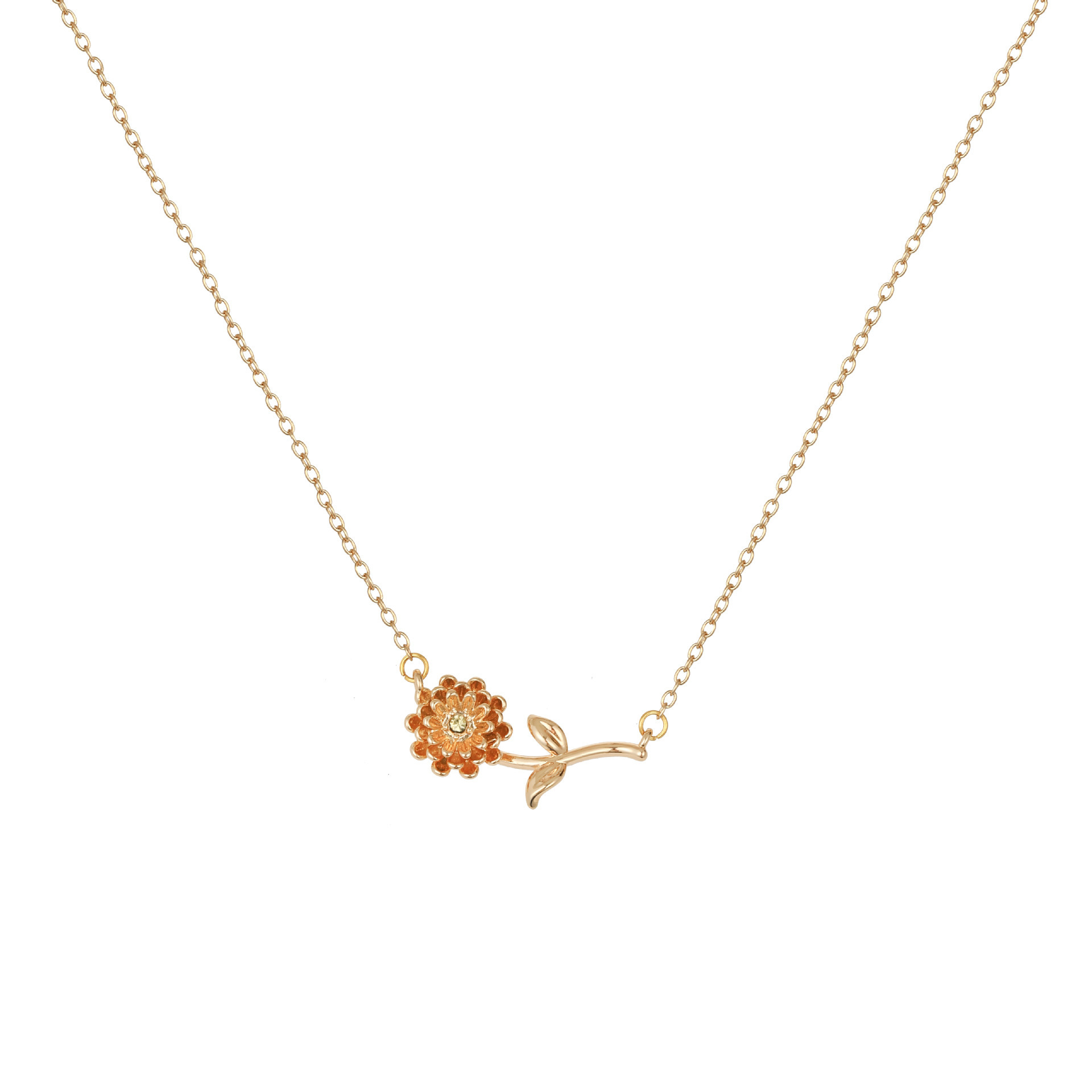12 Months Birth Flower 3D Pendant Necklace