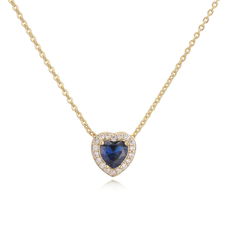 12 Monthly Birthstones Heart Necklace 