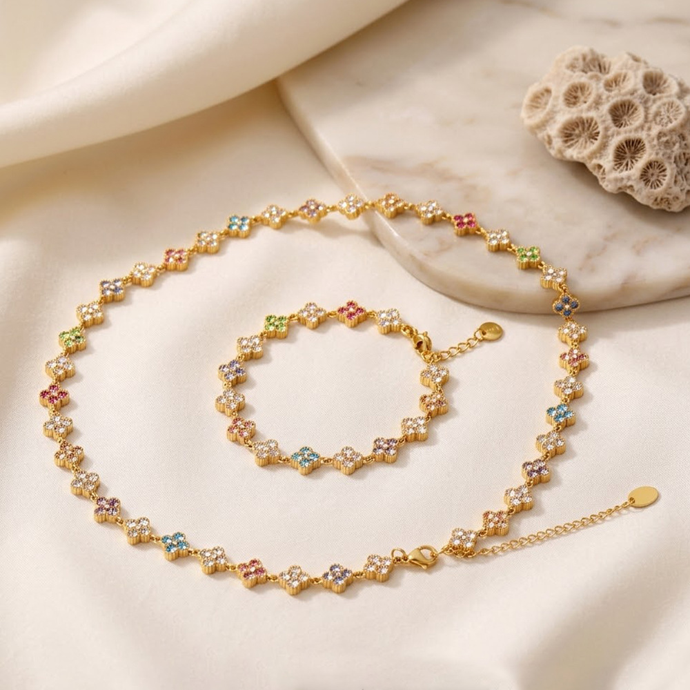 Solid Color Sakura Bracelet / Necklace / Ring / Earrings / Set