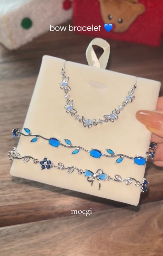 Same as viral video | Set Brand Founder Creative Jewelry - blue bow bracelet combo