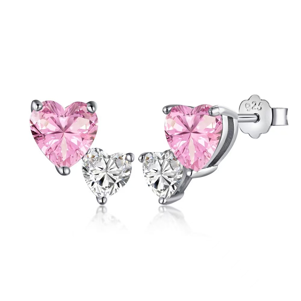 Heart zirconia -【Necklace/Earrings】| 925 silver