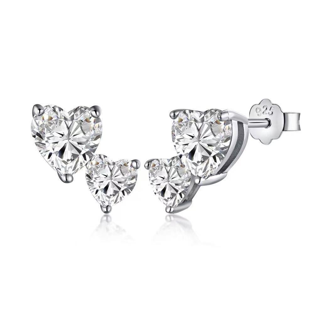 Heart zirconia -【Necklace/Earrings】| 925 silver