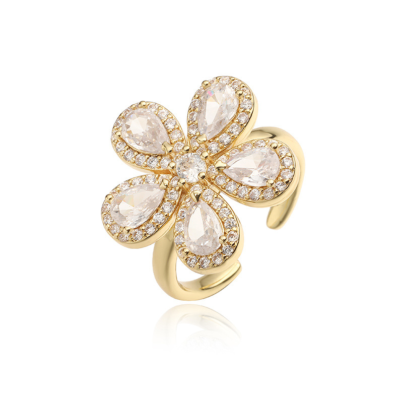 Five Petal Flower Necklace / Ring / Set