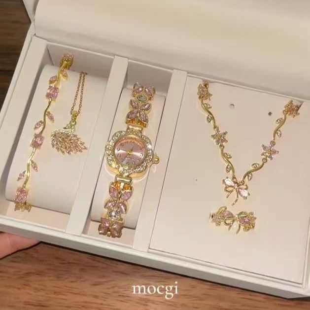 Same as viral video | Set Brand Founder Creative Jewelry - bow/tulip/swan/watch