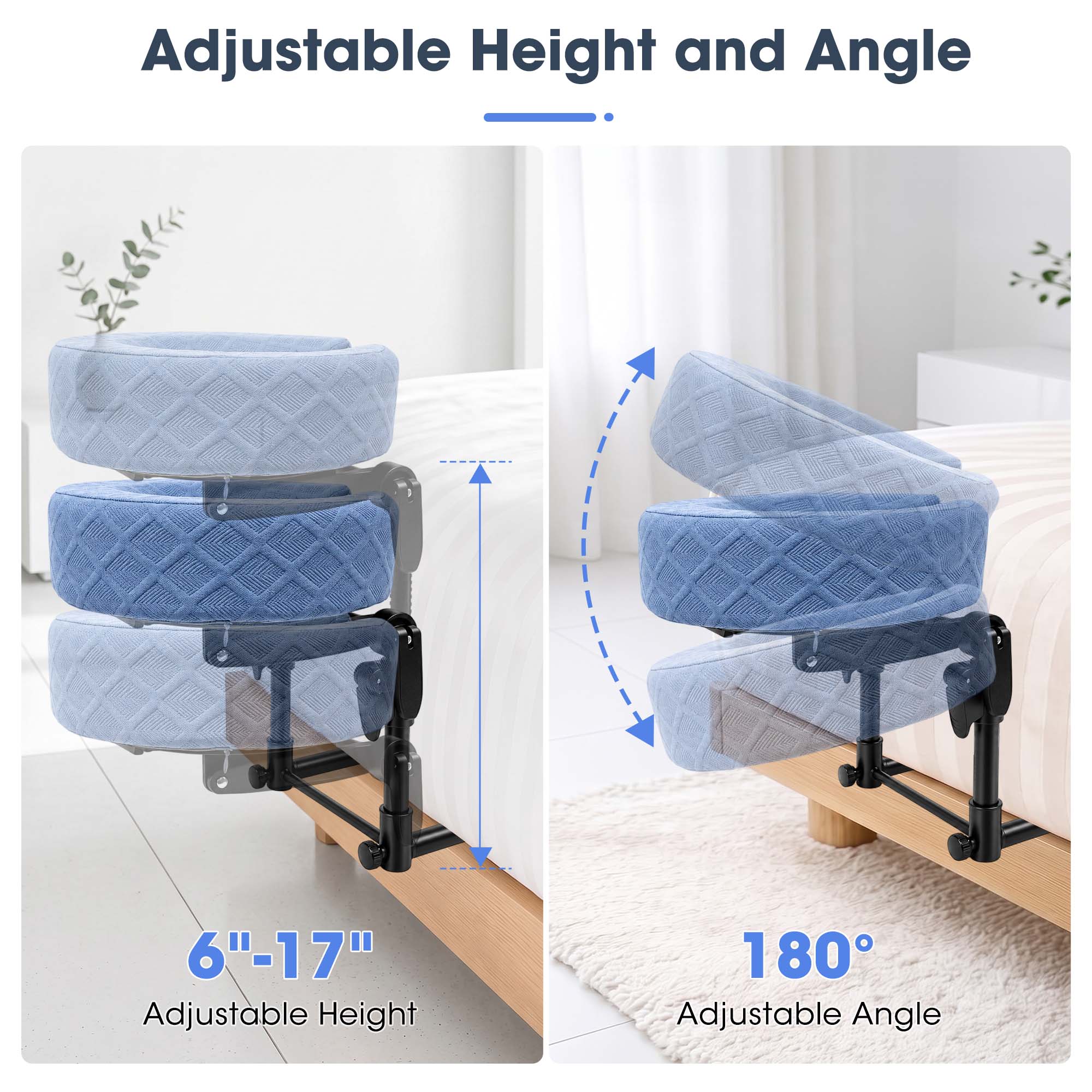MQUPIN Massage Headrest for Bed, Adjustable Household Face Cradle Kit, Portable Mattress Face Down Pillow for Home Spa & Eye Surgery Recovery