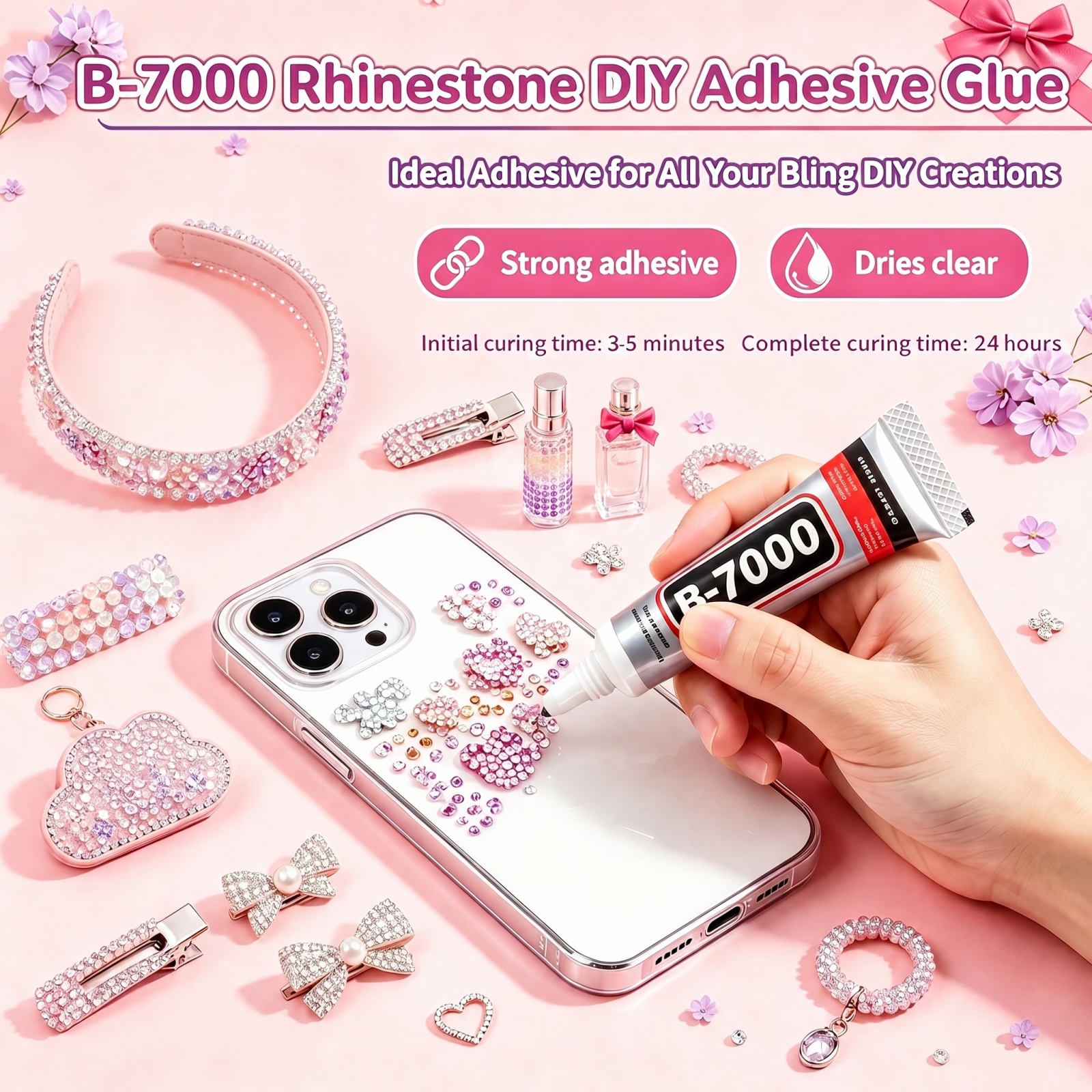 Bedazzler Kit with Rhinestones, 34000 Jelly Gems, 3mm Multicolor Crystal, 3 B7000 Glue for Diamond Art, Nail Art & Crafts