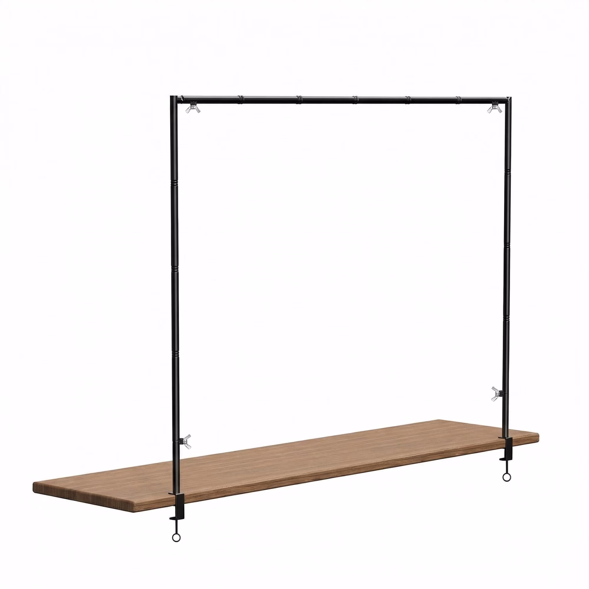 Over The Table Rod Stand with Clamps Adjustable 13''-47'' Tall 29"-98" Length Black Table Arch Hanging for Wedding Birthday Party Halloween Christmas