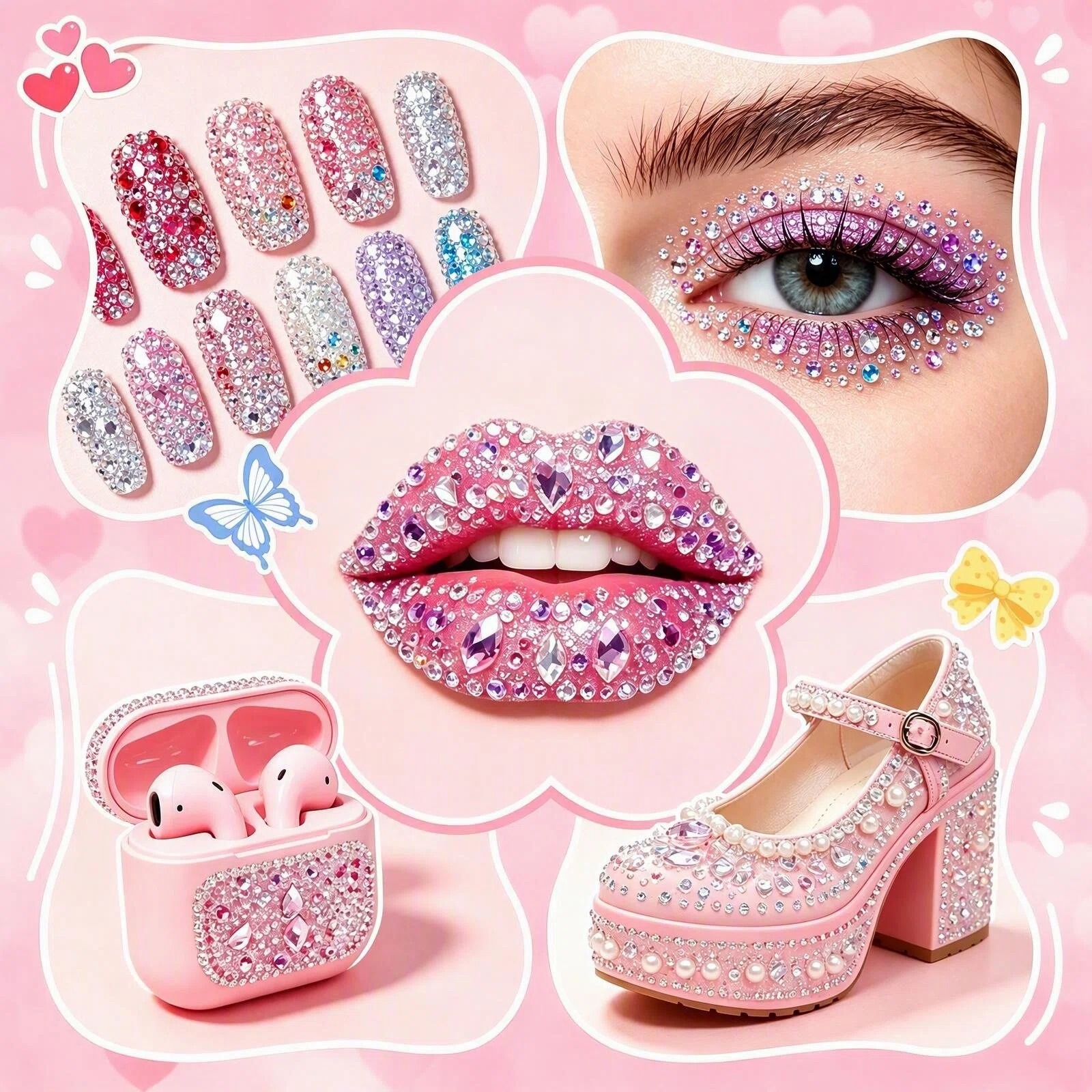 Bedazzler Kit with Rhinestones, 34000 Jelly Gems, 3mm Multicolor Crystal, 3 B7000 Glue for Diamond Art, Nail Art & Crafts