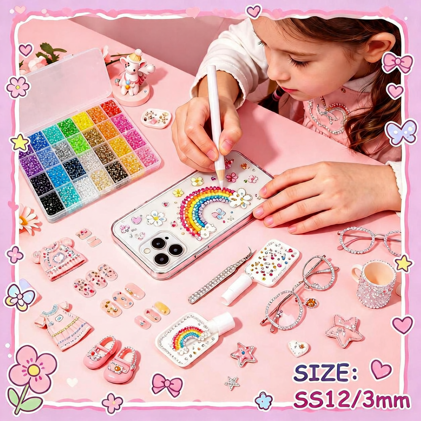 Bedazzler Kit with Rhinestones, 34000 Jelly Gems, 3mm Multicolor Crystal, 3 B7000 Glue for Diamond Art, Nail Art & Crafts