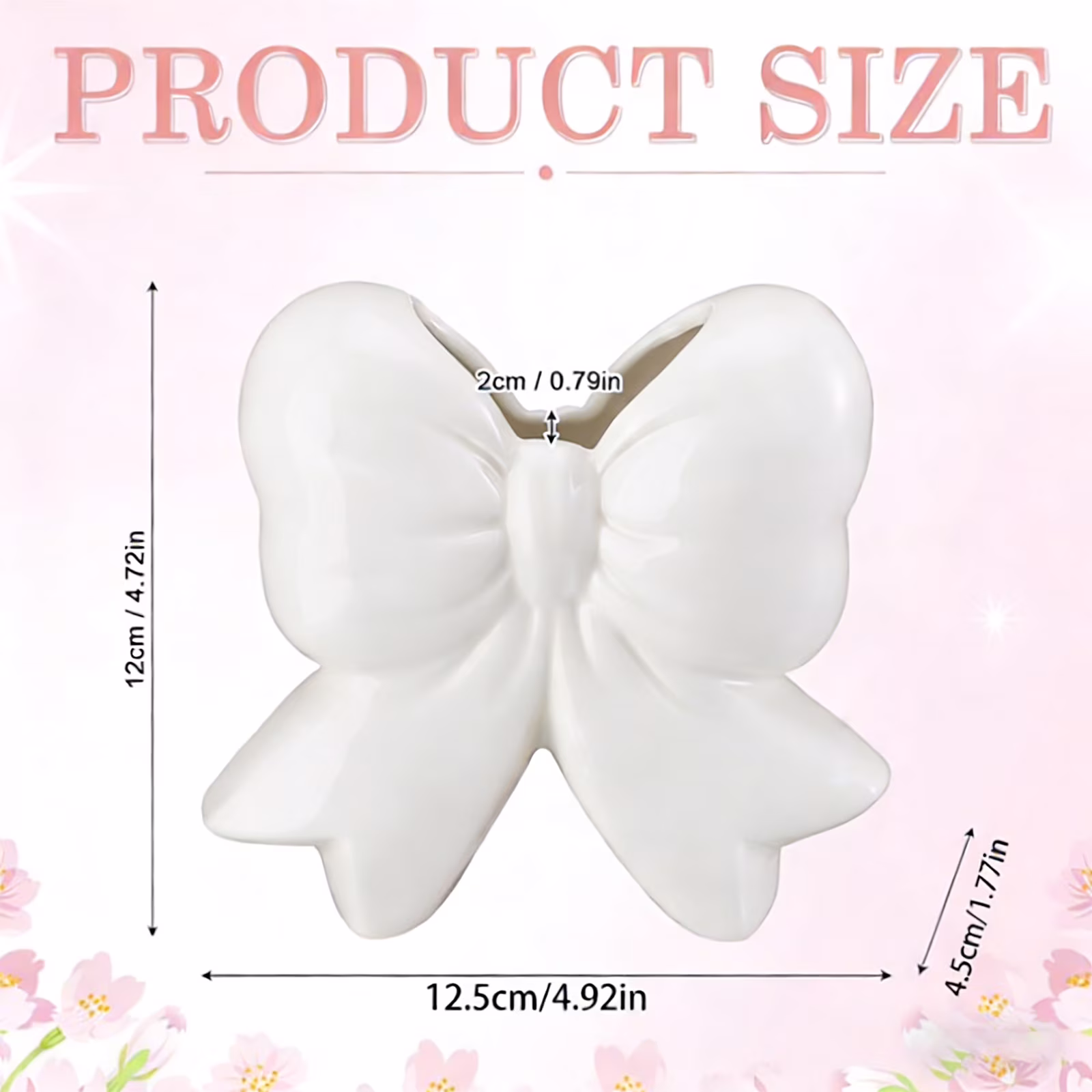 White Bow Vase , Coquette Ceramic Vase - Multifunctional Pen & Makeup Brush Holder, Contemporary Home Office Decor, Perfect Christmas Gift for Women (4.5x1.9x4.7 in)
