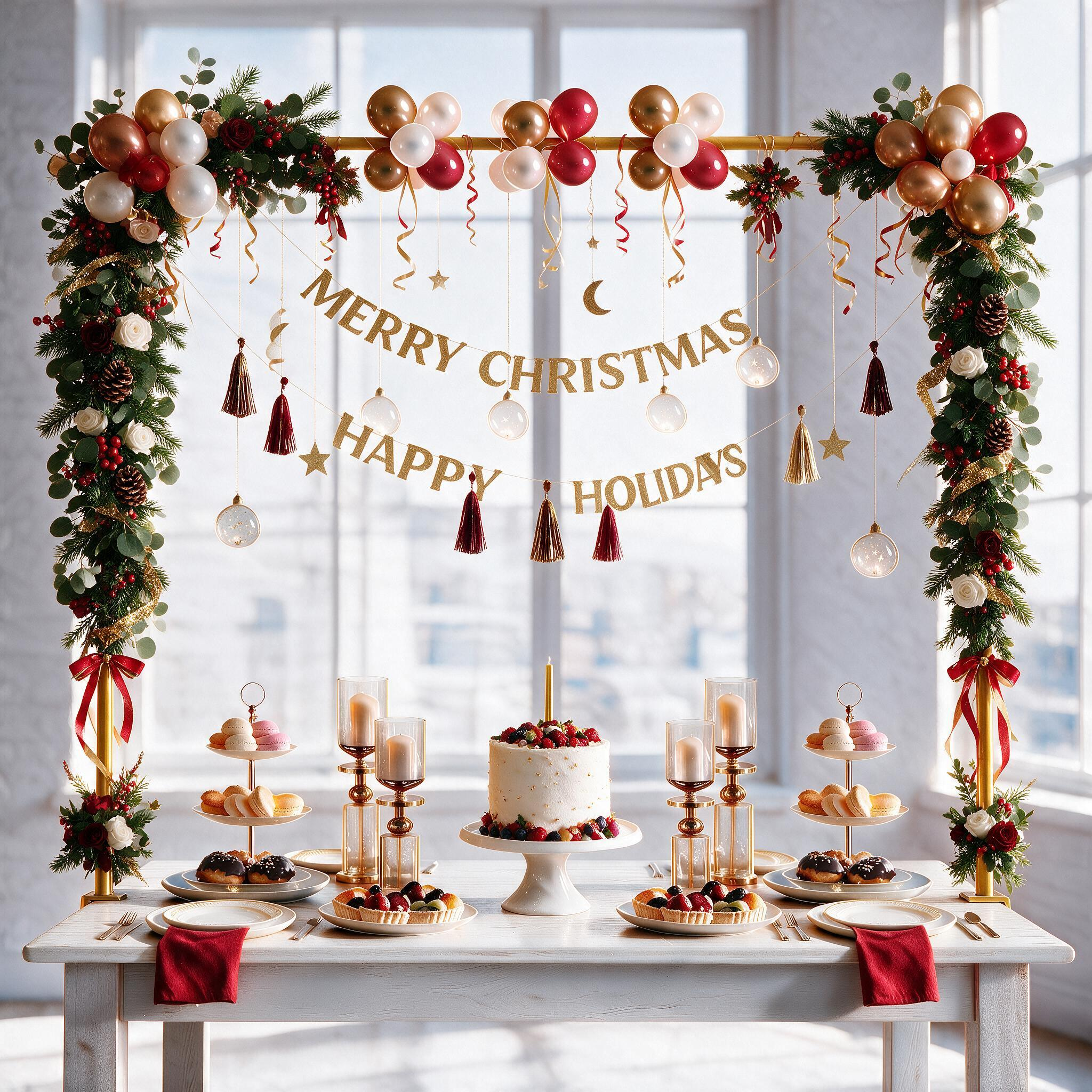 MQUPIN Over The Table Rod Stand with Clamps Adjustable 13''-47'' Tall 29\"-98\" Length Gold Table Arch Hanging for Wedding Birthday Party Halloween Christmas