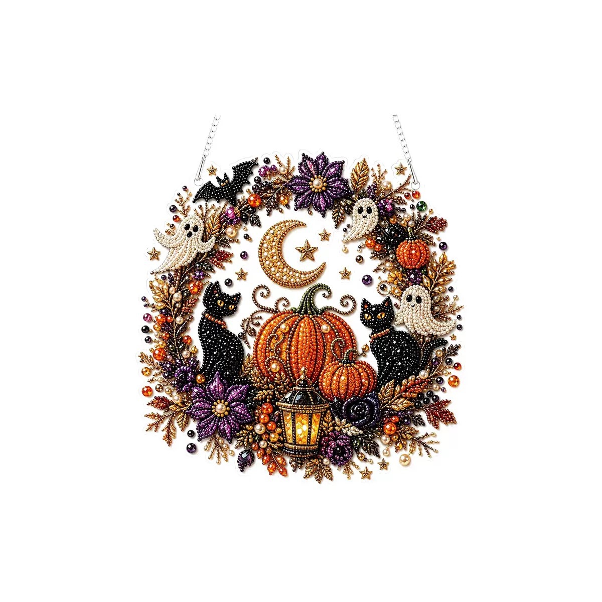 Gem Art Kit | Pumpkin Wreath Crystal Wall Decor