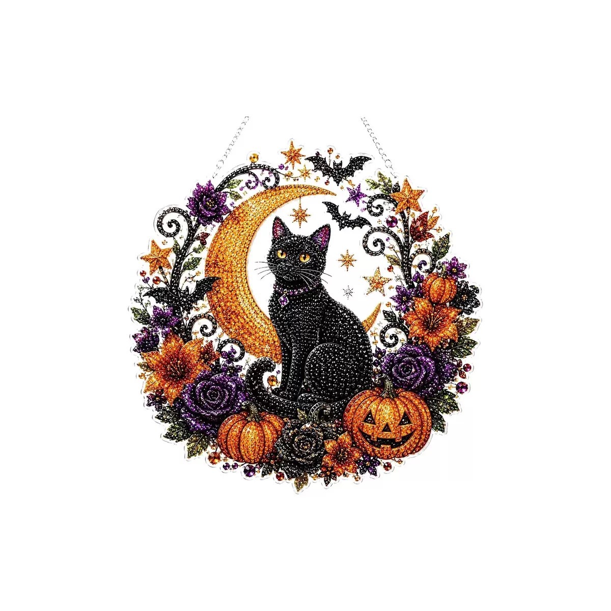 Gem Art Kit | Pumpkin Wreath Crystal Wall Decor