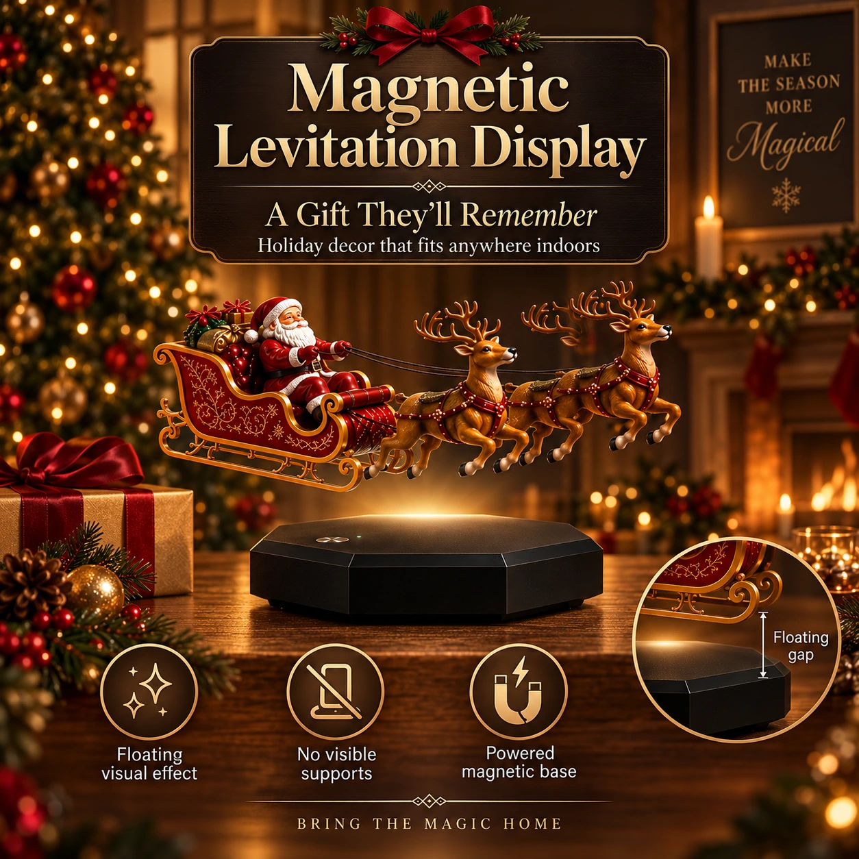 Magnetic Floating Christmas Sleigh™