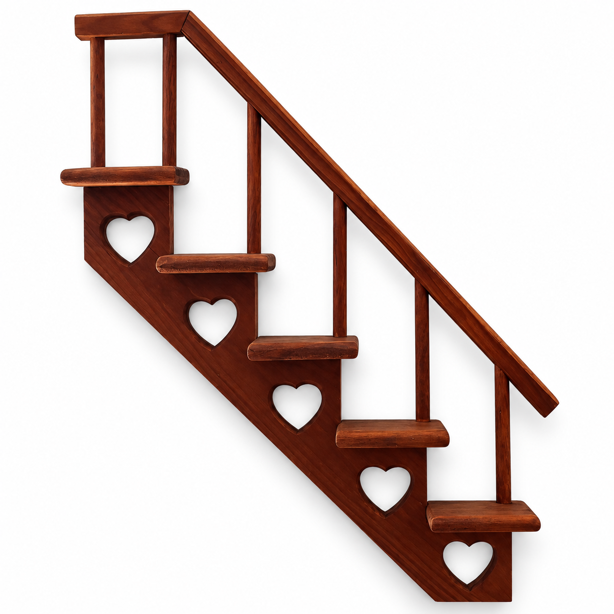 Wood Floating 5 Stair Step Shelf 