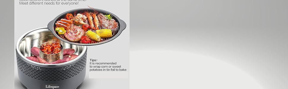 Lifespace Portable Lightweight Charcoal Grill with FREE Carry Bag