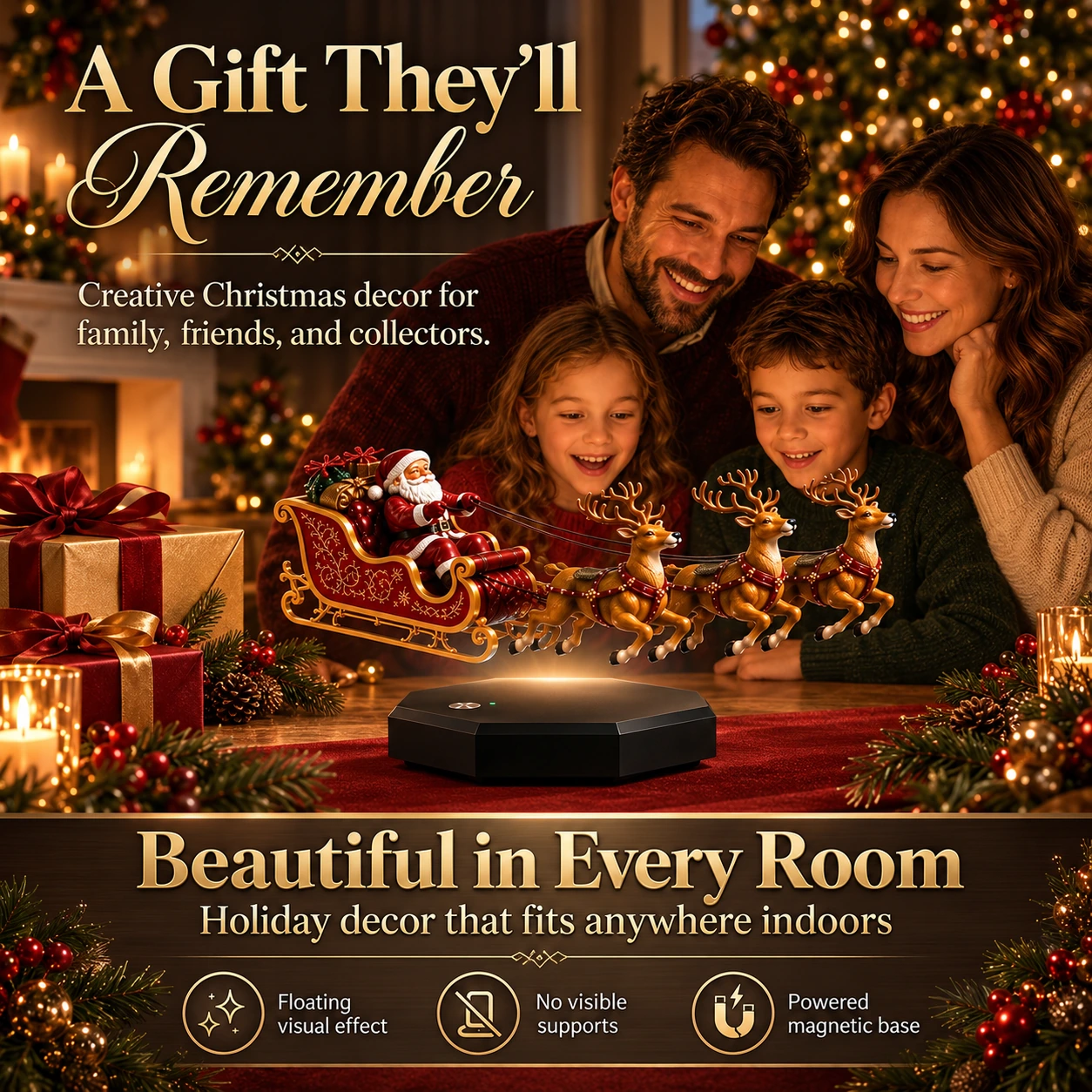 Magnetic Floating Christmas Sleigh™